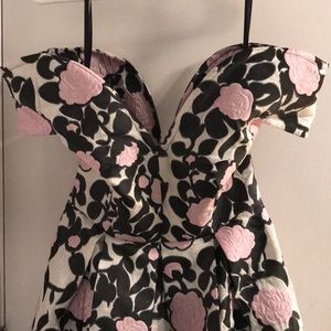 ASOS floral Bardot dip back prom dress